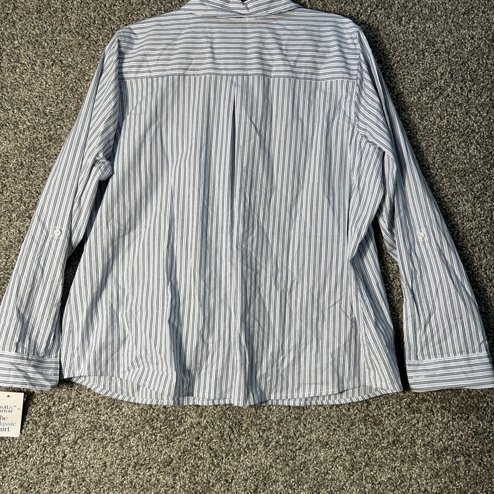 NWT Croft & Barrow women’s blue striped button down shirt Sz PXXL - Picture 3 of 6